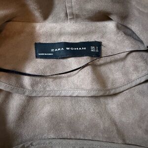 Zara Woman brown/taupe faux suede cowl neck motto